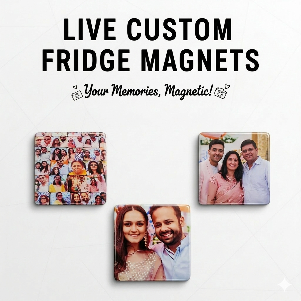 Fridge magnet artist in Jaipur creating live instant photo magnets at event
